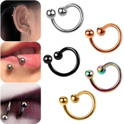 1PC Titanium Spiral Twisted Labret Nose Rings Piercing 16G S Shape Ear Cartilage Helix Oreja Piercings Body Accessories Jewelry