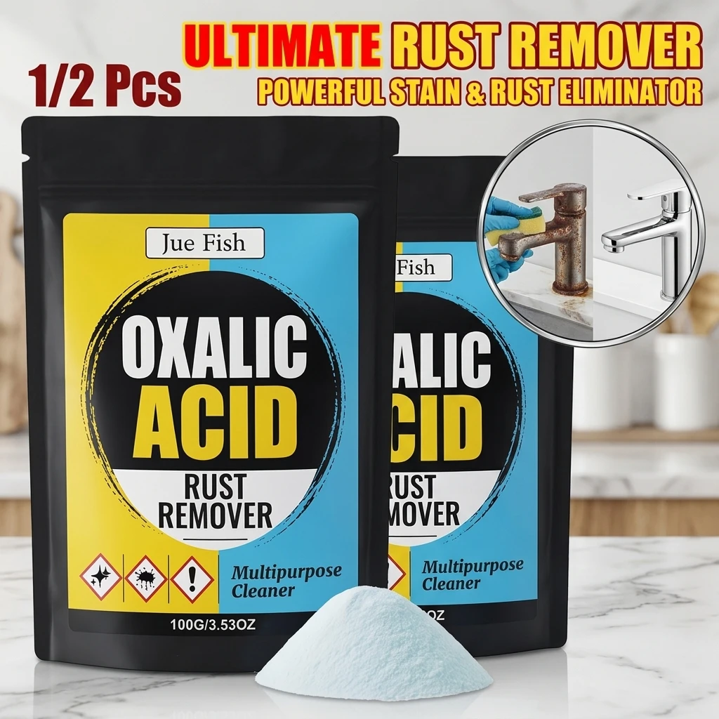 Oxalic Acid Rust Remover Metal Wood Cleaning Multi-Surface Rust Stain Automotive Metal Woodworking & Furniture Refinishing