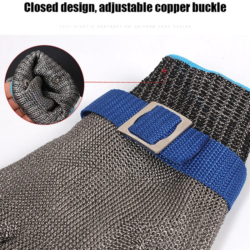 Protect Stainless Steel Working Safety Metal Mesh Anti Cutting Butcher Kitchen Gloves Cutproof Level 5 HPPE Gloves Cut Resistant