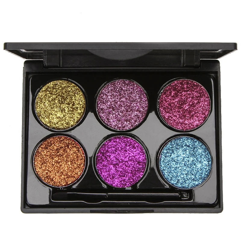 Kleuren Glitter Ui Poeder Oogschaduw Glitter Flash Stage Make-Up Shimmer Waterdichte Make-Up Cosmetica Met Borstel Tslm2