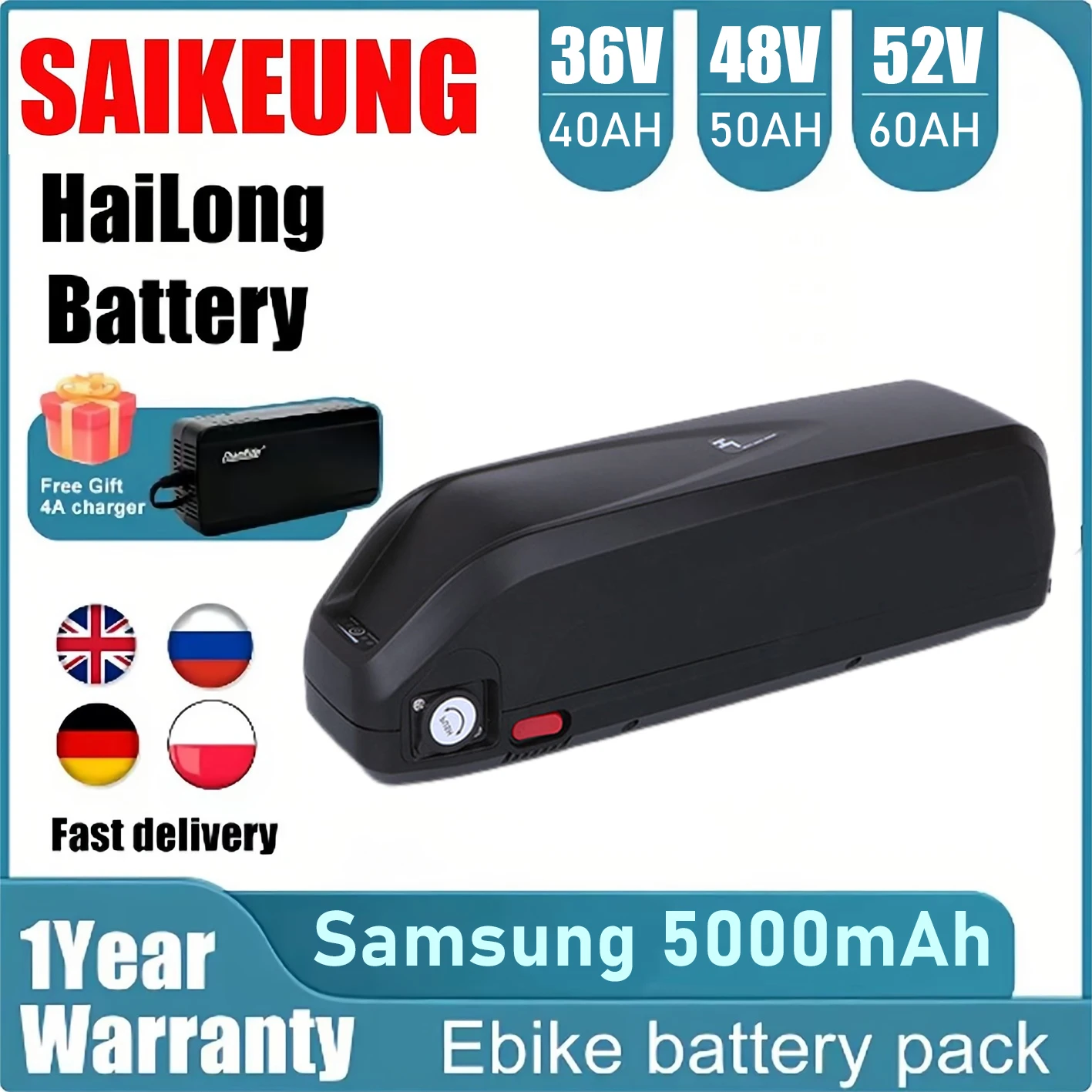 

Hailong 36 48V 52v 60 72V Ebike Battery 20 24 30ah 40ah 50 60Ah Electric Bicycle Bike Batteria 18650 Cells for Bafang 350W-2000w