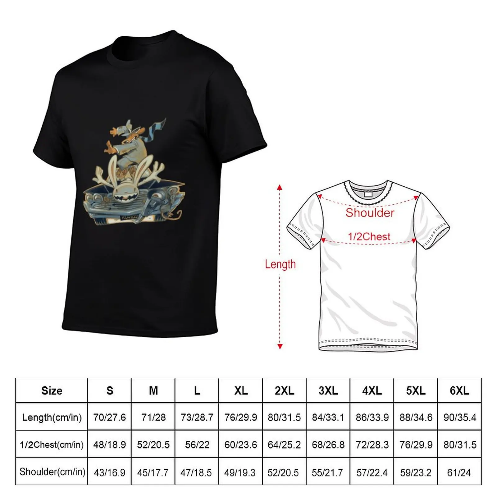 sam and max Sticker T-Shirt summer top boys animal print oversized t shirt boys whites mens graphic t-shirts pack