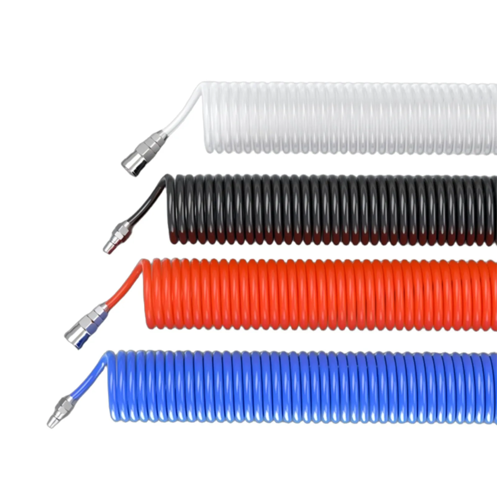 Retractable Coiled PU Air Hose High Pressure Explosion Proof Pneumatic Spring Air Pipe For Air Pump Compressor With Joints