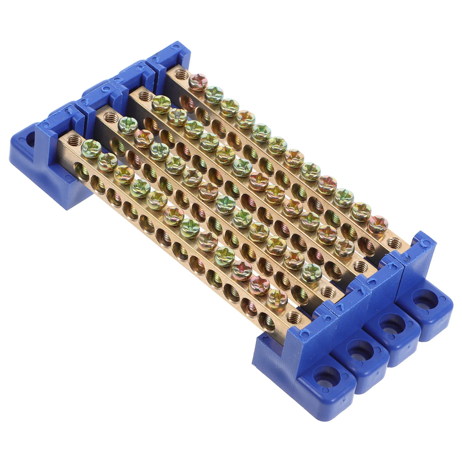 

4 Pcs Copper Terminal Block with Wire Connectors Ground Bus Bar Terminals Barrier Secure Connection Simple