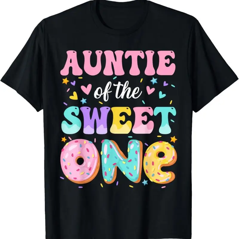 

Auntie Of The Sweet One 1St Birthday Donut Bday Party T Shirt