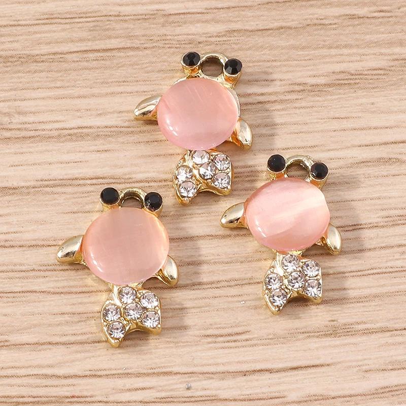 

Tusember 10Pcs Cute Pendant Crystal Fish Goldfish Charms For DIY Jewelry Making Bracelets Necklaces Earrings Handmade Findings