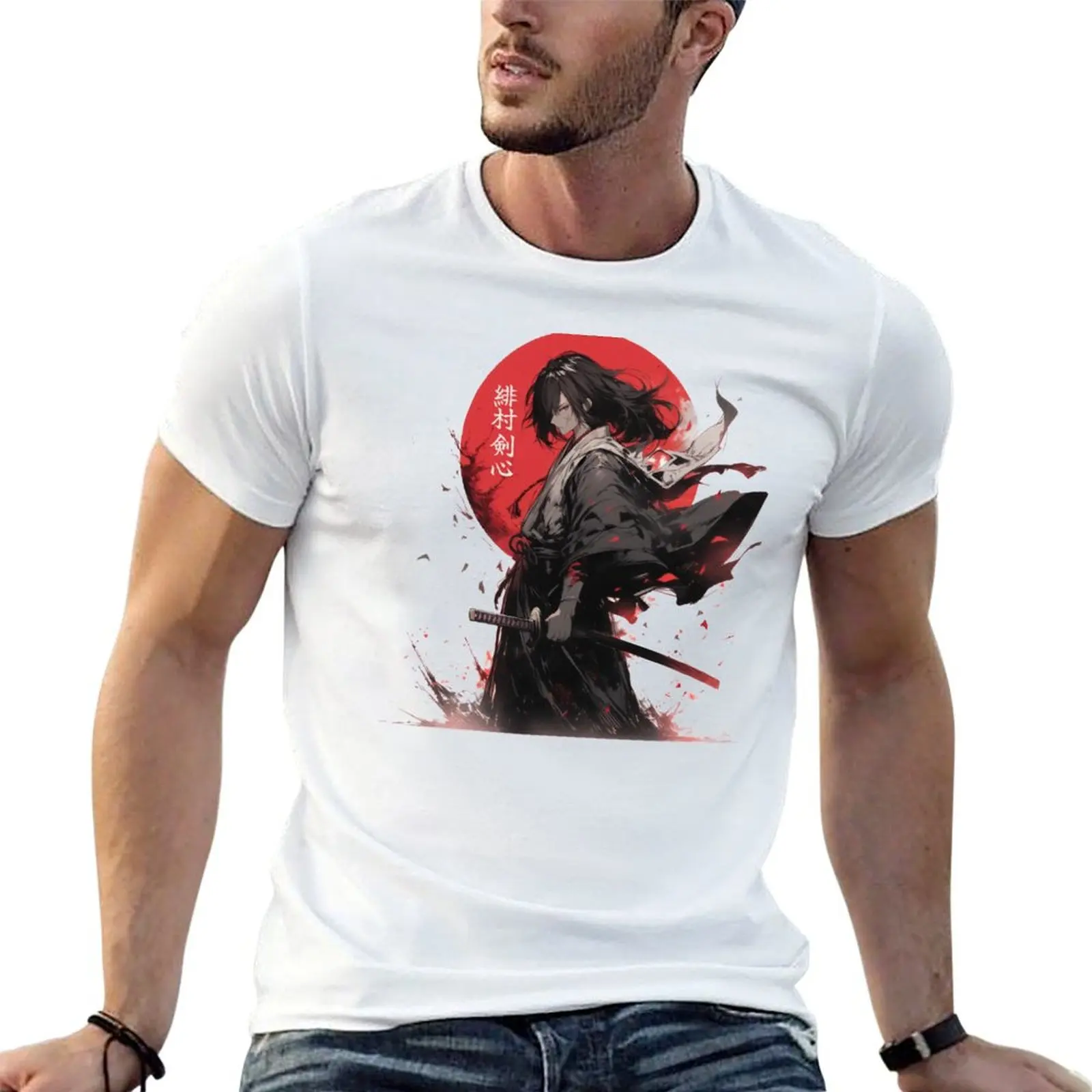 Himura Kenshin T-Shirt Fashion Pattern Printed Tee Shirt