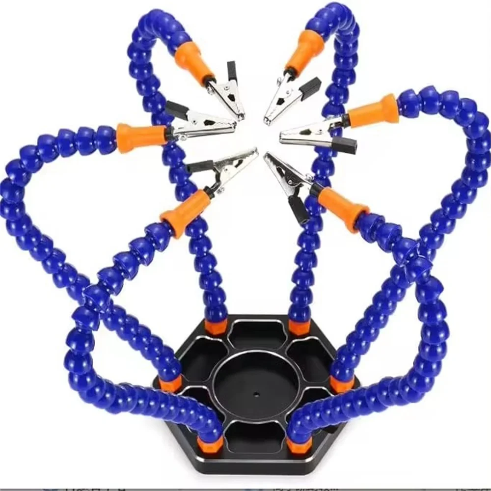 Six-Claw Multi-Function Aluminum Alloy Welding Station Aeromodelling Accessories XT60 Flight Control Traversing Machine FPV 6-Cl