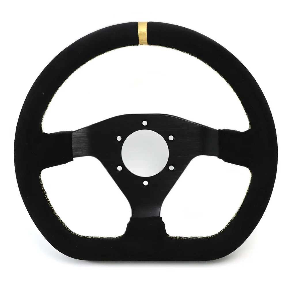 300mm Racing Steering Wheel Flat Suede Car Drift Pc Game Wheels Control  PCD-70mm Universal