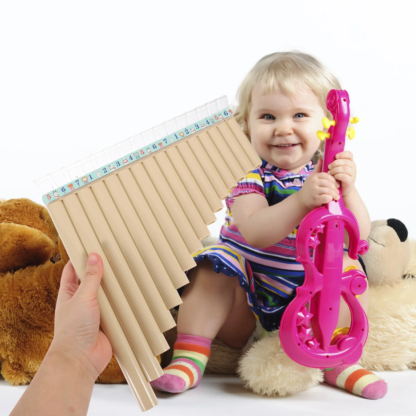 

Pan Flute C Key Multifunction Portable Musical Instrument For Beginners Students Educational Flute Polished