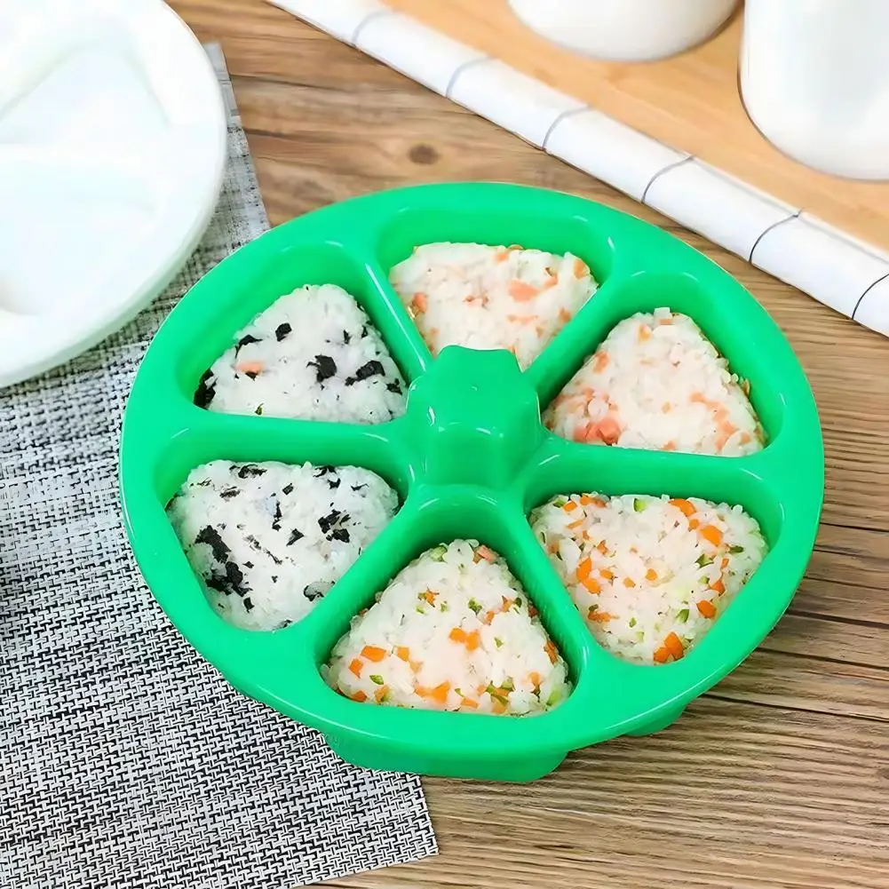 6 in 1 Triangle Onigiri Mold Food Grade Rice Ball Shaper for Sushi Non Stick DIY Rice Mold Dishwasher Safe Kitchen Tool