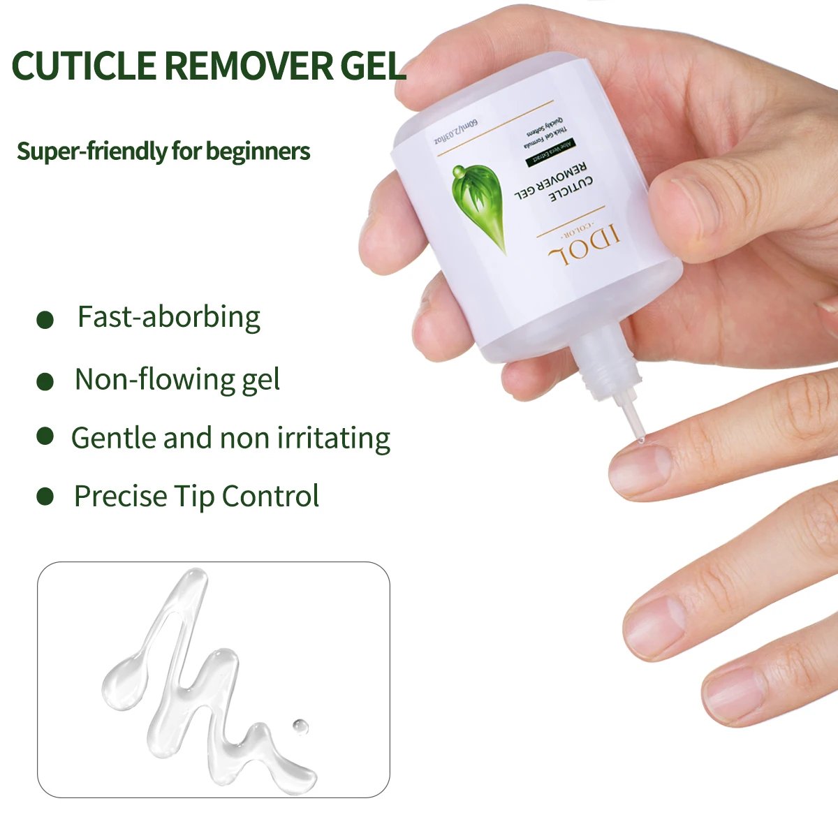 جل مزيل الجلد الميت 60 مل مع أداة دفع البشرة، منعم مرطب للبشرة الجافة، كريم العناية بالأظافر برائحة إكليل الجبل