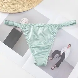Seamless Underwear For Girl Sports Panties For Women Low-waist Solid Color Women Thong Bow Panties Female Lingerie Satin Briefs