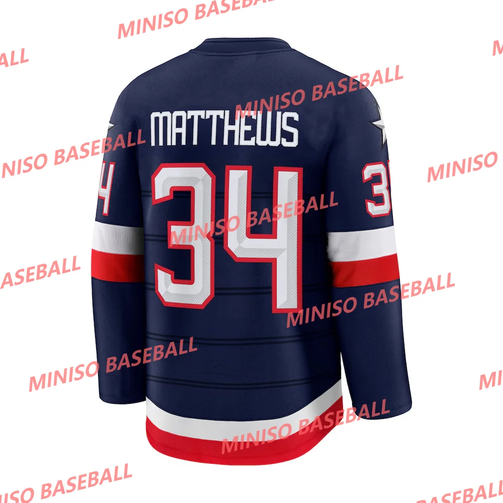 Fanatics American Hot Selling 2025 New Long Sleeve USA Hockey Matthews #34 Jerseys Adults KIDs 4 Nations Face-Off Premium Jersey