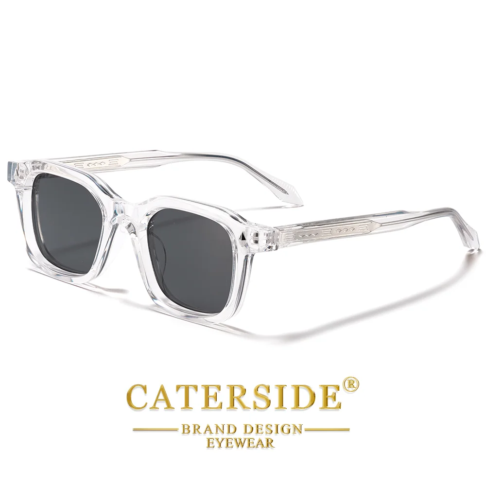 CATERSIDE Herren-Sonnenbrille mit personalisiertem Design, quadratischer Rahmen, Damen-Sonnenbrille, Retro, trendige Sonnenbrille, für Reisen, Business, Party, Geschenk, Brille, UV400 – Detail 14