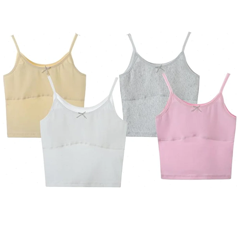 Teenage Girls Training Bras Cotton Kids Top Camisole Underwear Young Puberty Sports Bra Lingeries Crop Tank Tops 8-16 Years