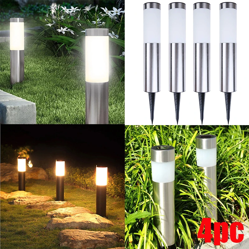 4PC Lawn Lamps Garden Outdoor Waterproof Landscape Lighting For Pathway Patio Yard Lawn Outdoor Solar LED Light Home Decoration