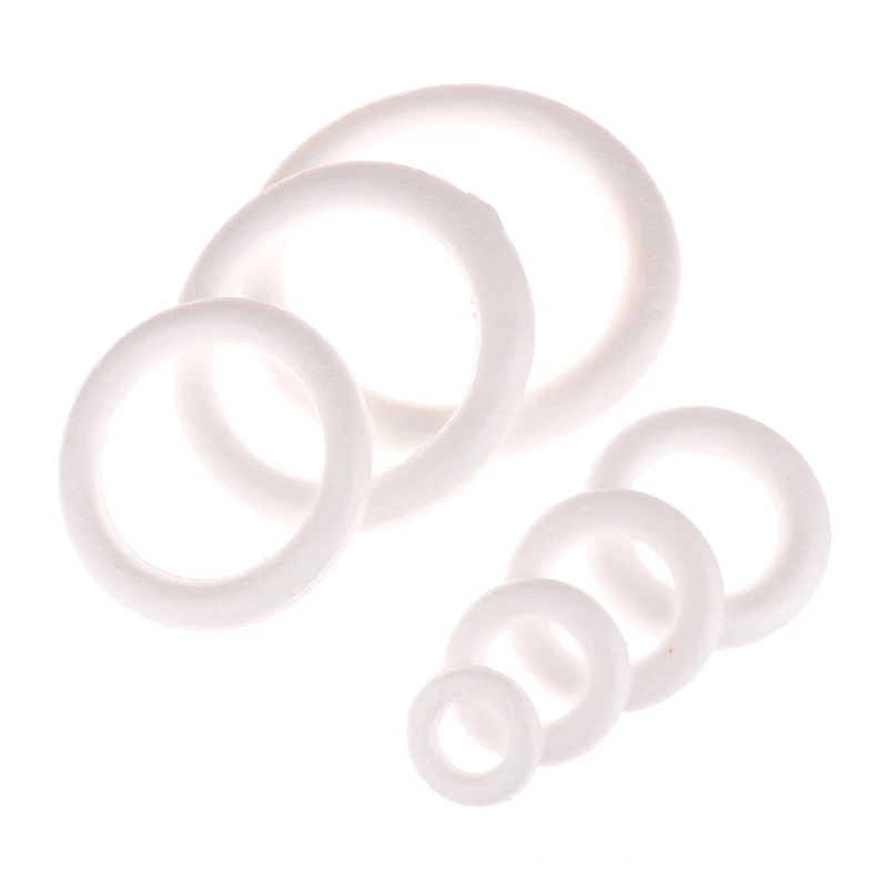 Anneau Rond en Mousse Blanc, Bricolage pour ixde Mariage, Artisanat, Couronne Faite à la Main, 8/10/12/15/20/25/30cm, Décorations de Noël pour la Maison ouvertement, 1 Pièce
