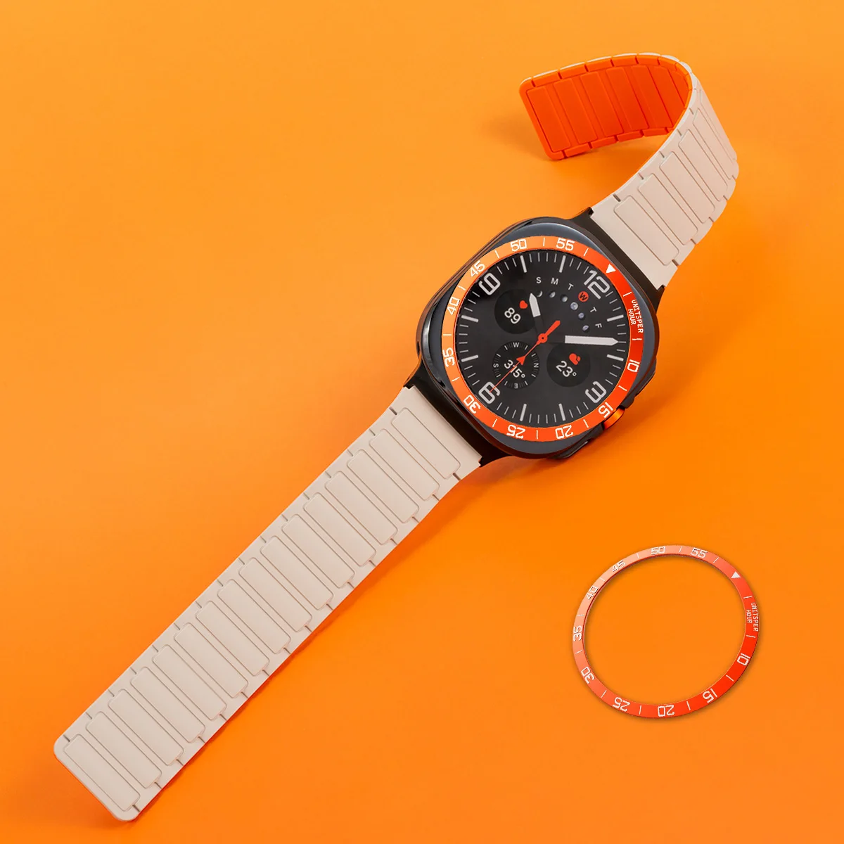 Bezel Ring for Samsung Galaxy Watch Ultra 47mm Metal Scale Rotation Circle For Galaxy Watch 7 Ultra 47mm Number Protective Ring