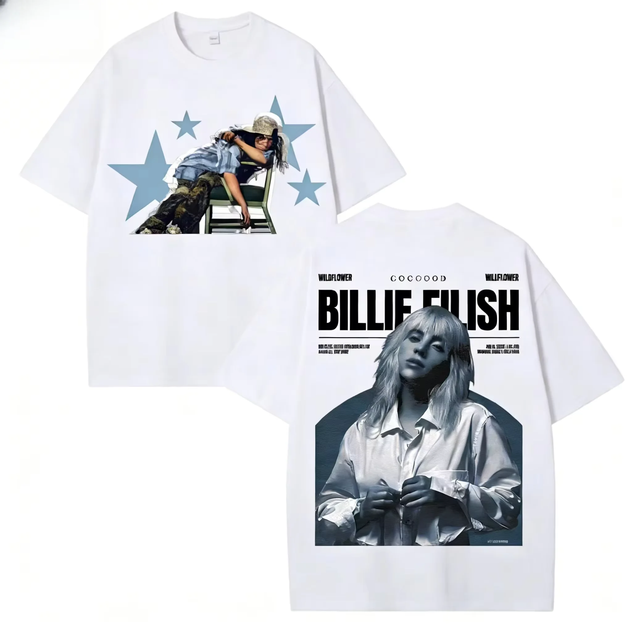 2026 New Single Billie Eilish WILDFOWER Song Printed T-shirt Summer Men's and Women's Clothing Fashion Casual T-shirt