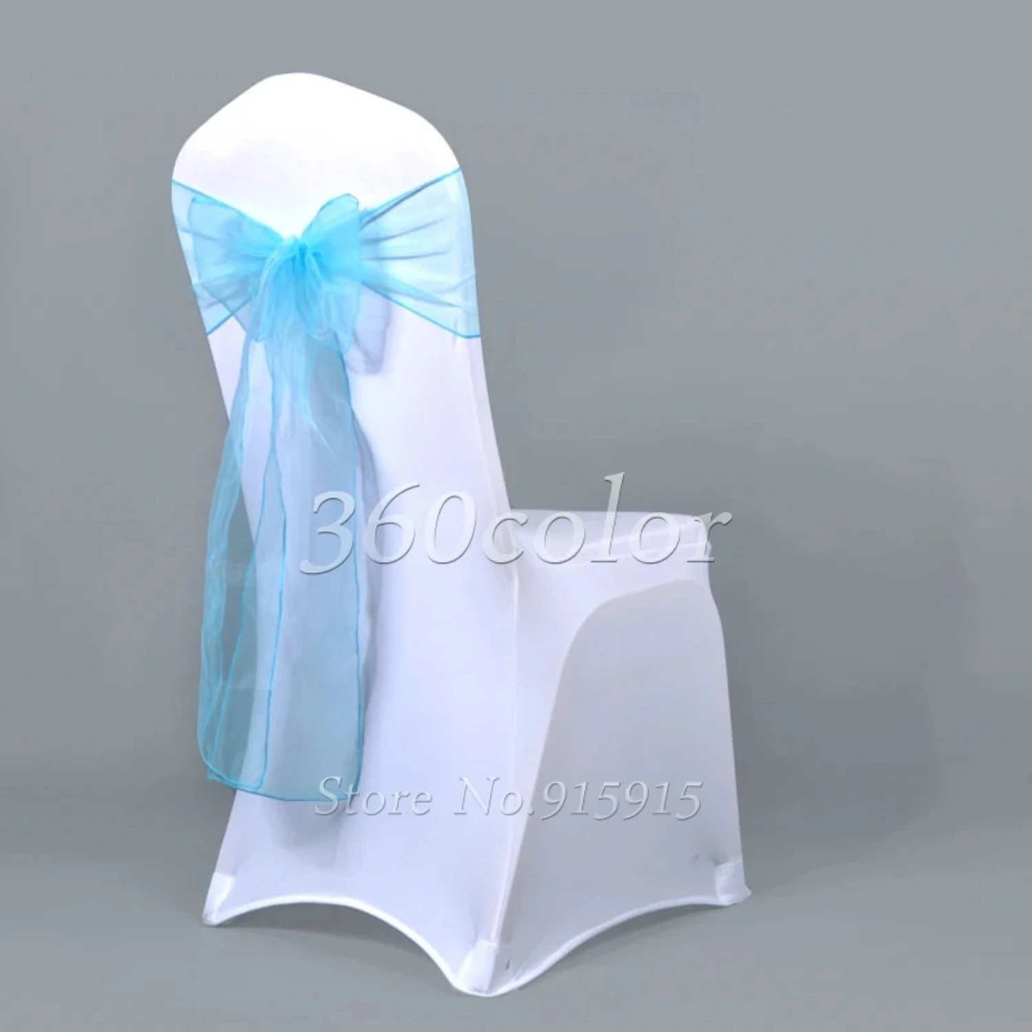 25pcs Sheer Organza Chair Sashes Bow Cover Band Bridal Shower Chair Design Wedding Party Banquet Decoration Doll chair Skirt set