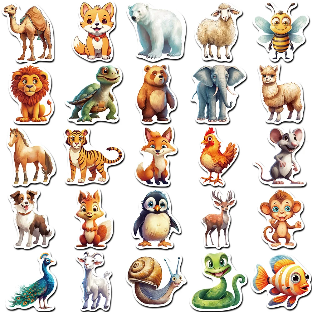 10/30/50 Stuks Cartoon Schattige Dierenwereld Sticker Diy Telefoon Laptop Bagage Skateboard Graffiti Stickers Leuk Voor Kind Speelgoed