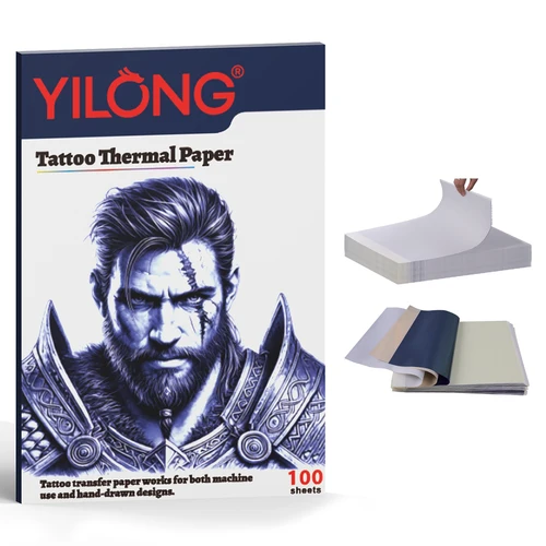 YILONG 10/20/30/50/100 Uds. Plantilla de transferencia de tatuaje papel de copia papel térmico para accesorios de máquina de transferencia de tatuajes