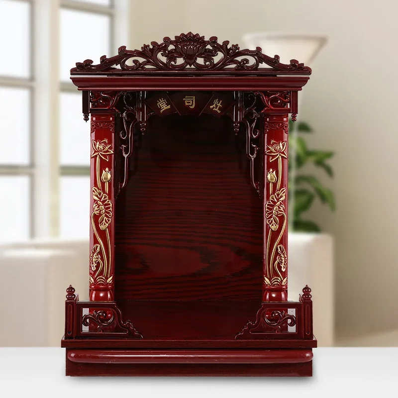 Wall-Mounted Kitchen Shrine God Statue Altar for Charity Hall Wooden Hanging Stove Decoration Traditional Home Enshrinement