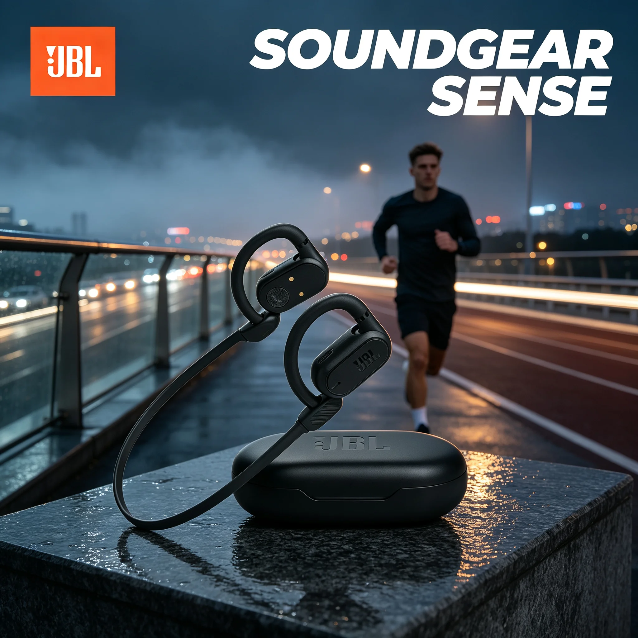 JBL Soundgear Sense Open Ear True Wireless Earbuds, OpenSound Tech, IP54 Dust & Splash Resistant, 24H Total Playtime, Comfort Ea