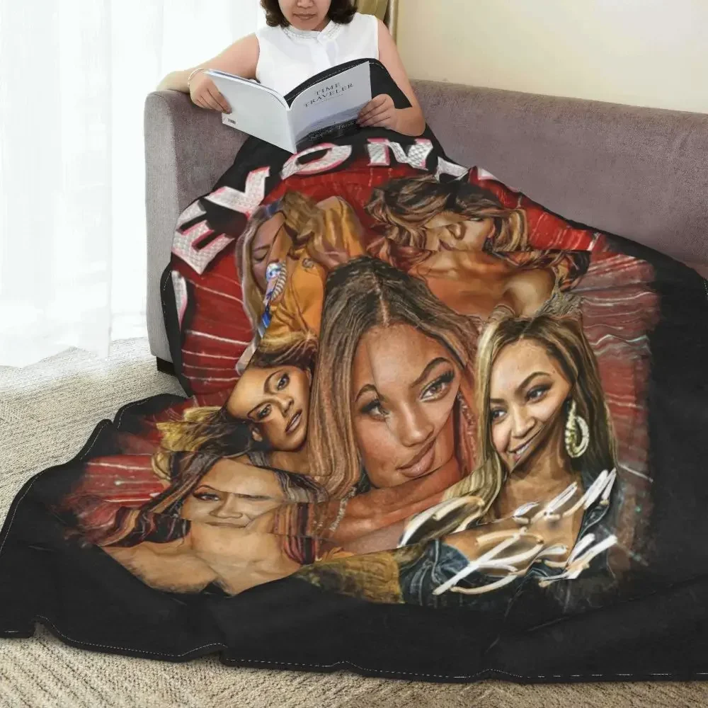 

Beyonce Soft Durable Blankets Queen Bey Music Singer Airplane Travel Throw Blanket Funny Design Flannel Bedspread Sofa Bed Cover