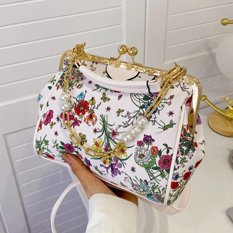 Monederos y bolsos de flores para mujer, bolso de mano con cadena de moda, bolso cruzado de noche, bolso de lujo para mujer, bolso de hombro de