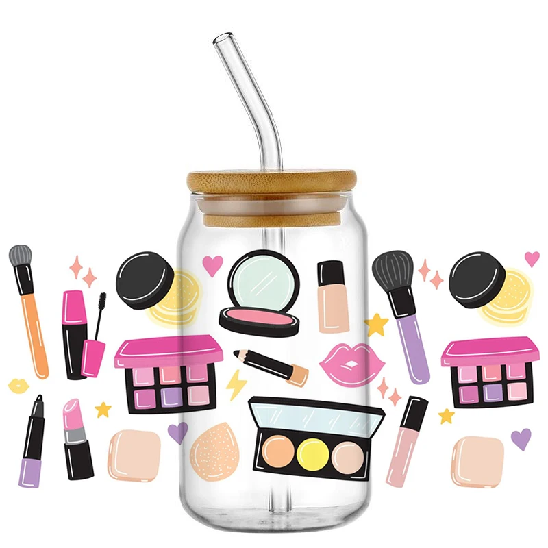 women's cosmetics Design Custom UV DTF Sticker For 16oz Tumblers Waterproof DIY Logo Wrap Transfer Label  Home decoration