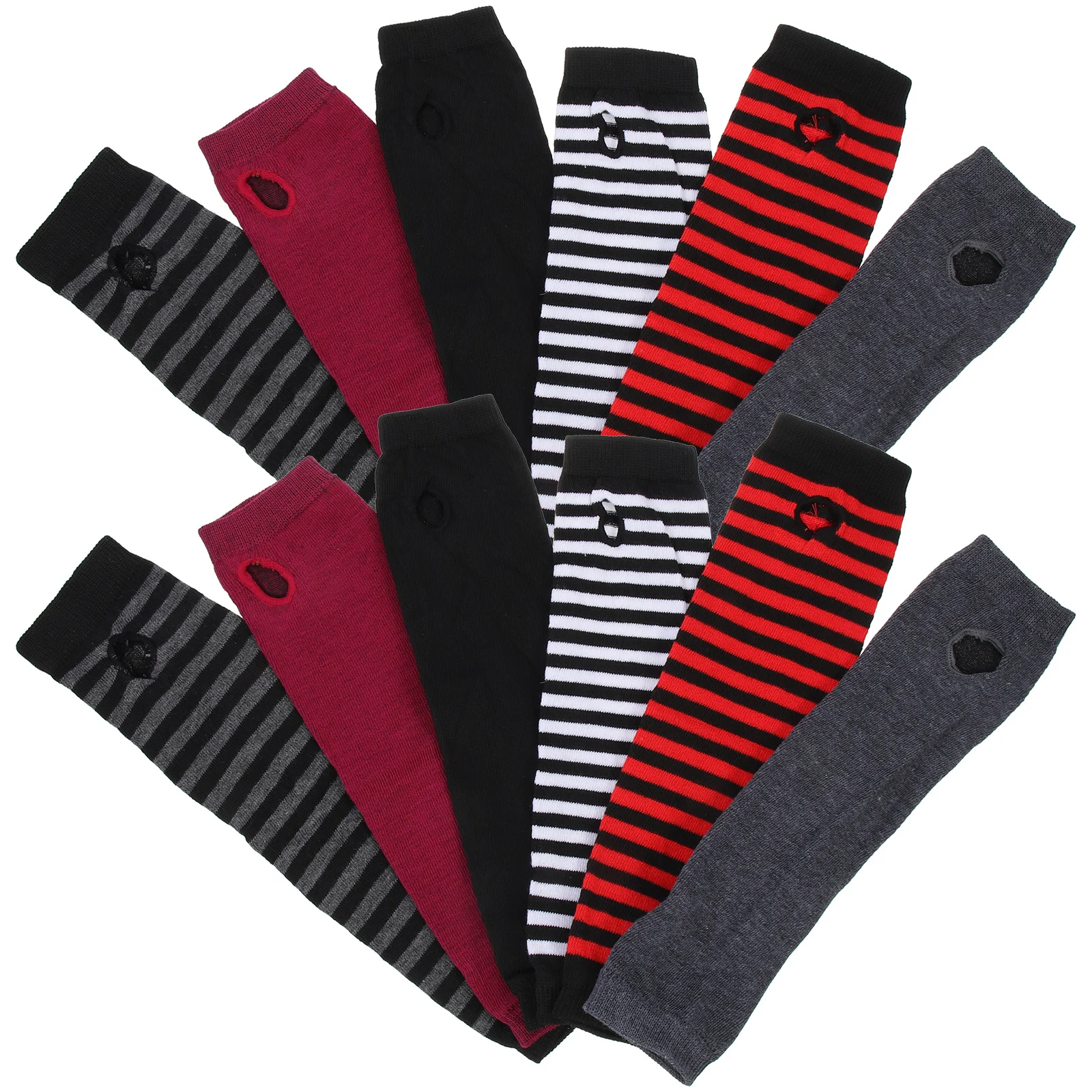 

6pcs Arm Warmers For Women Winter Fingerless Arm Sleeves Thumb Hole Long Sleeve Covers Lightweight Thermal Half-Finger Gloves