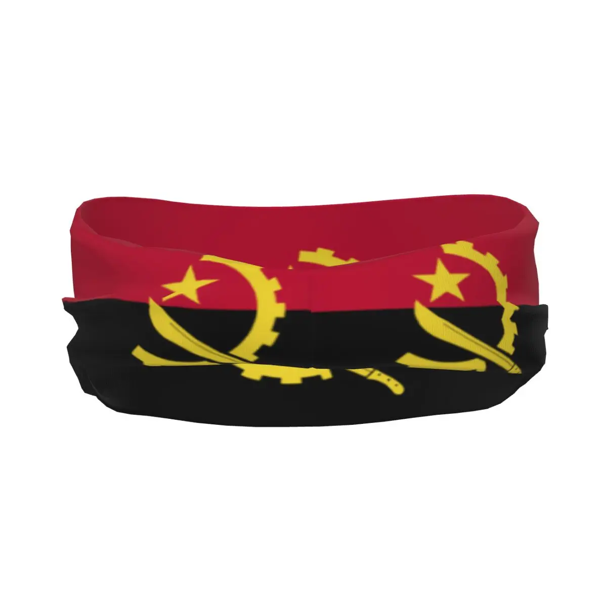 Angola Flag Athletic Headband Elastic Sweatbands Women Men Basketball Sports Gym Fitness Sweat Band Volleyball Tennis