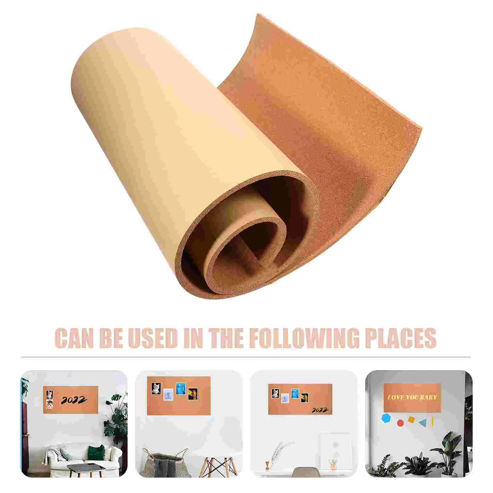 1 Set of Cork Message Board Cork Bulletin Wall Sticker Practical Notice Board Cork Board Photo Board Self-Adhesive Message Board