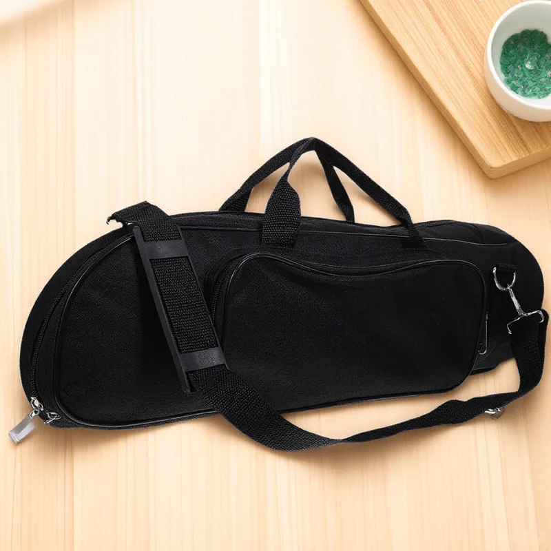 

Portable Trumpet Case Black Wear-Resistant Oxford Fabric Shockproof Carrying Bag for Trumpet with Side Handles and Accessory