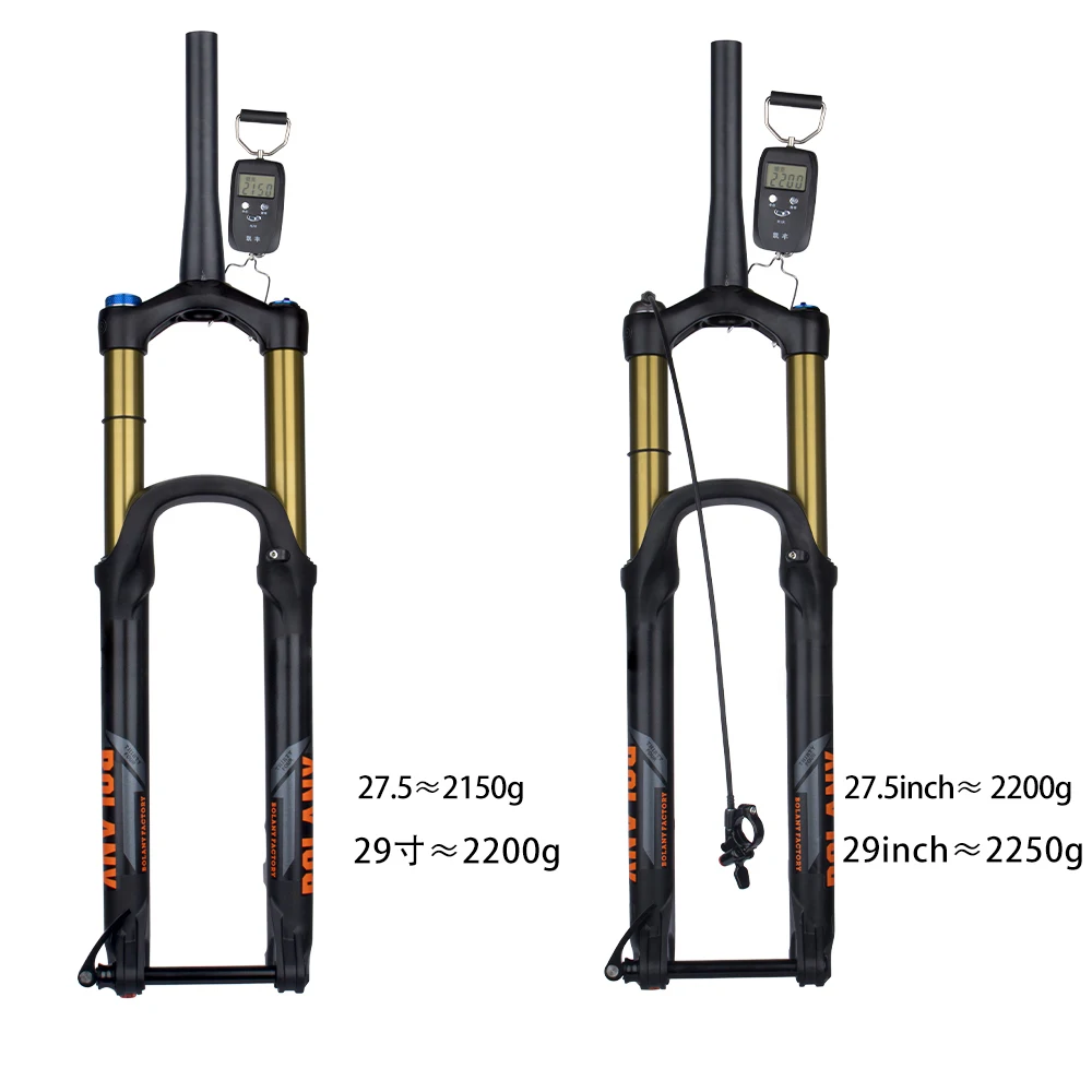 BOLANY Bike Suspension Fork 175mm Travel MTB Fork XC DH AM Down Hill Thru Axle Boost Fork Bicycle Rebound Adjustment Suspension