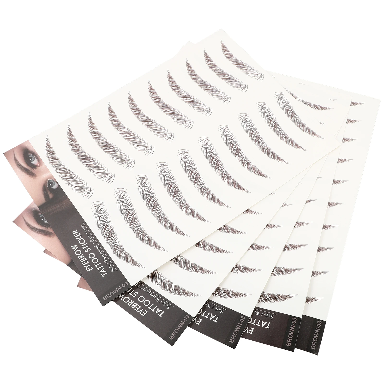 

Eyebrow Stickers 5 Sheets False Eyebrows Cosmetics Waterproof Durable Natural Thickening Effect Easy to Use for Sparse
