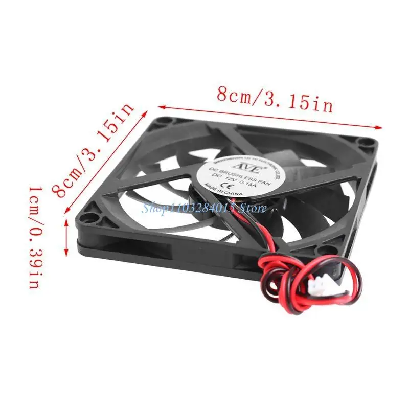 R6FF DC12V Cooling Fan 8cm Brushless High Speed Air 2600R Quiet Miner