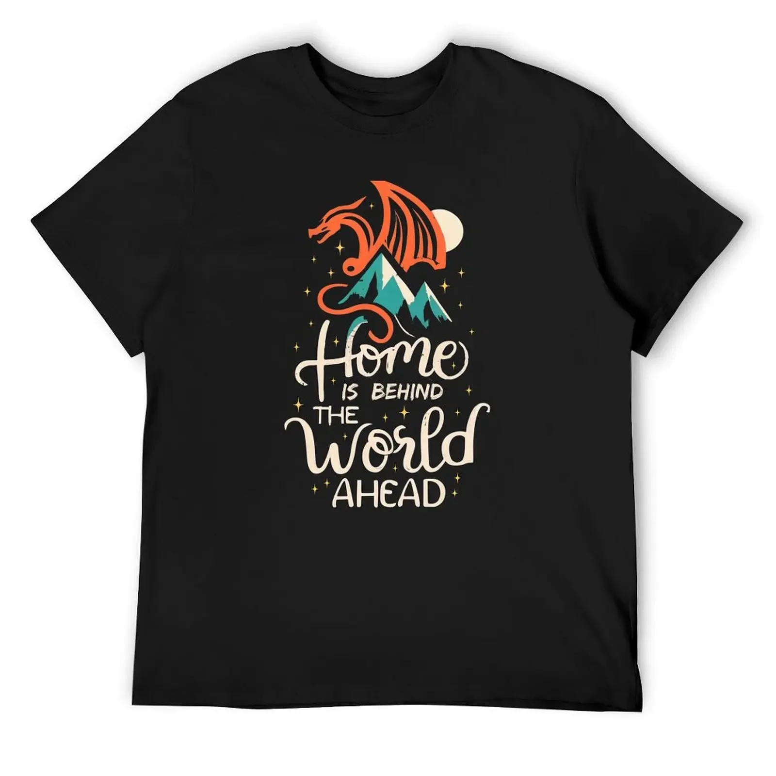 

Home is Behind, the Words Ahead - Dragon - Typography - Fantasy T-Shirt blue lock customizeds tops funny costumes mens t shirts
