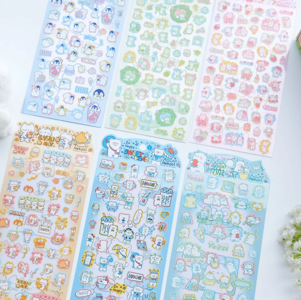 Nekoni Brand Sweet Fruit Juice And Animals Cartoon Stickers Scrapbooking Diy Journal Aesthetic Sticker Stationery Deco Supplies