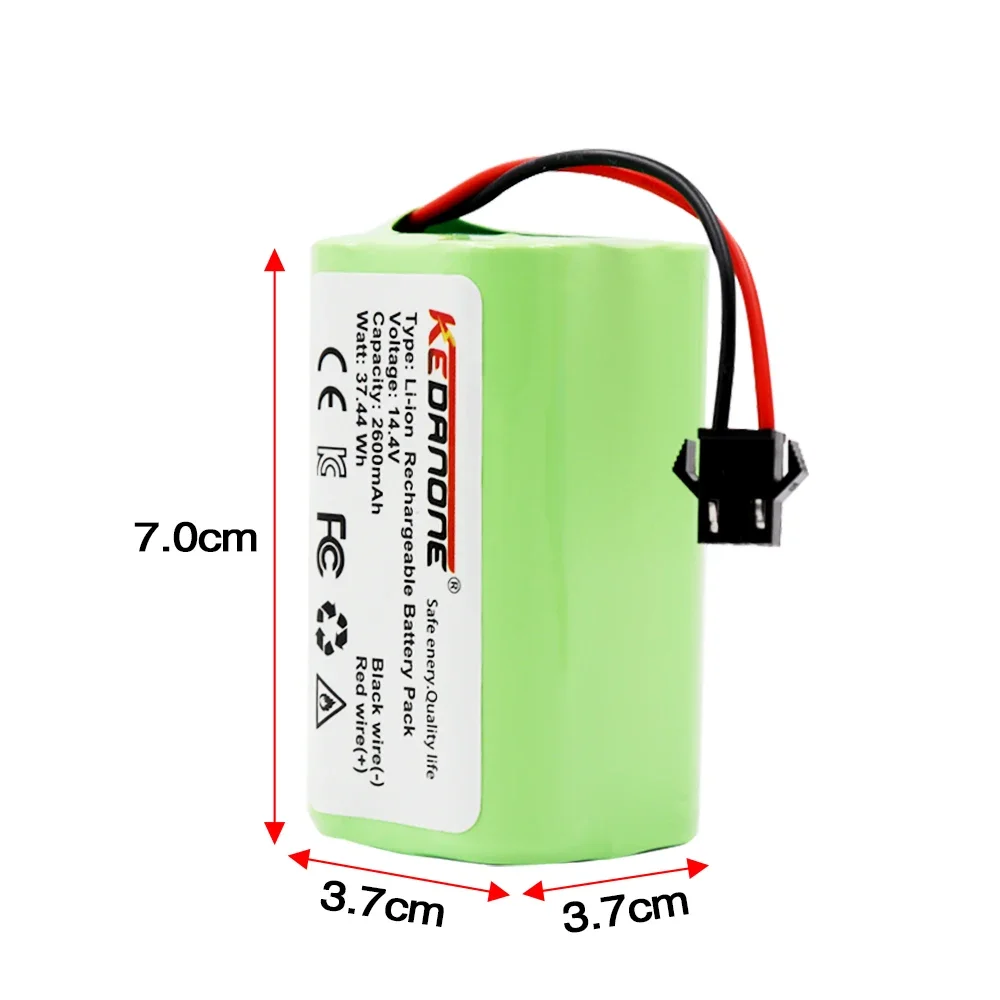 14.4V 2600mAh Lithium Battery ILIFE A4 A4s V7 A6 V7s Plus Robot Vacuum Cleaner ILife INR18650 M26-4S1P Full Capacity