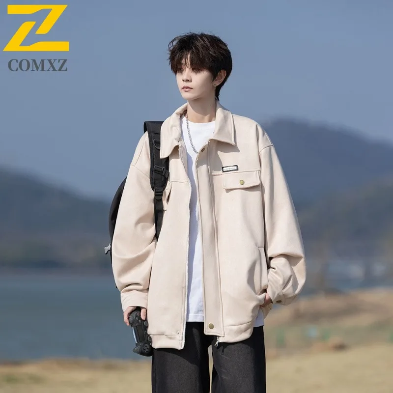 

COMXZ New Jacket Casual Notch Collar Outdoor Photography Windproof Coat Japanese Style Trendy Spring Autumn Lightweight Garment