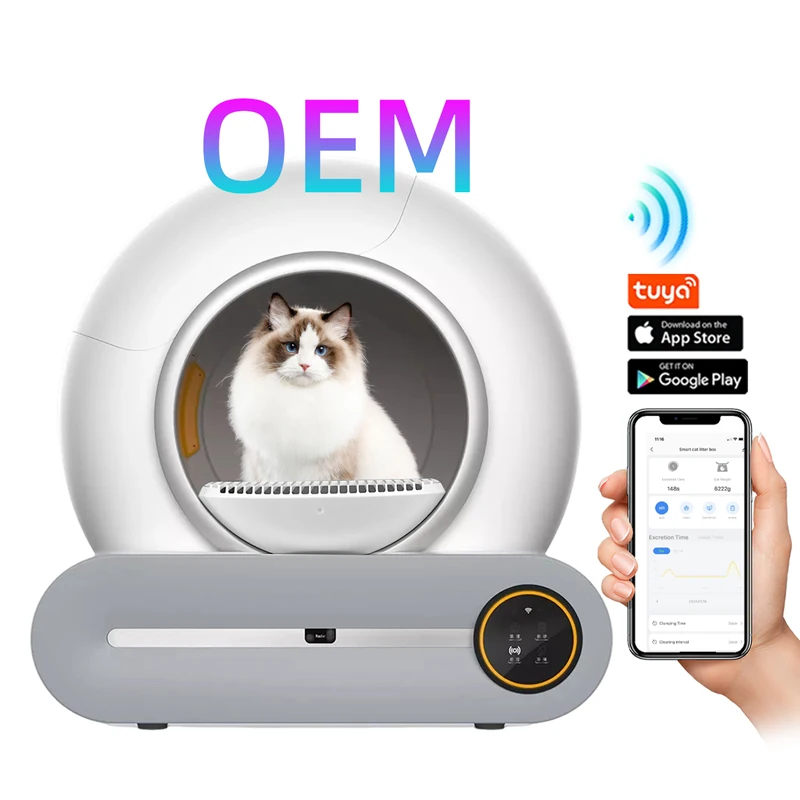 New fashion design low noise app wifi touch control Intelligent electric self cleaning smart automatic cat  box