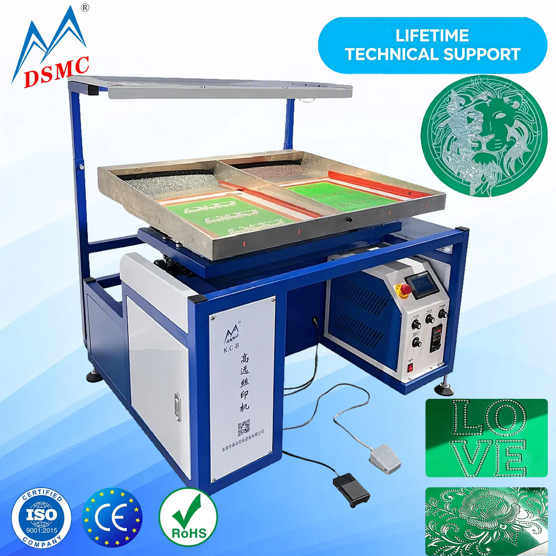 Guangzhou 60x100 Shake Diamond Automatic Beading Attaching Machine Pearl Setting Nail Beads Fixing Machine