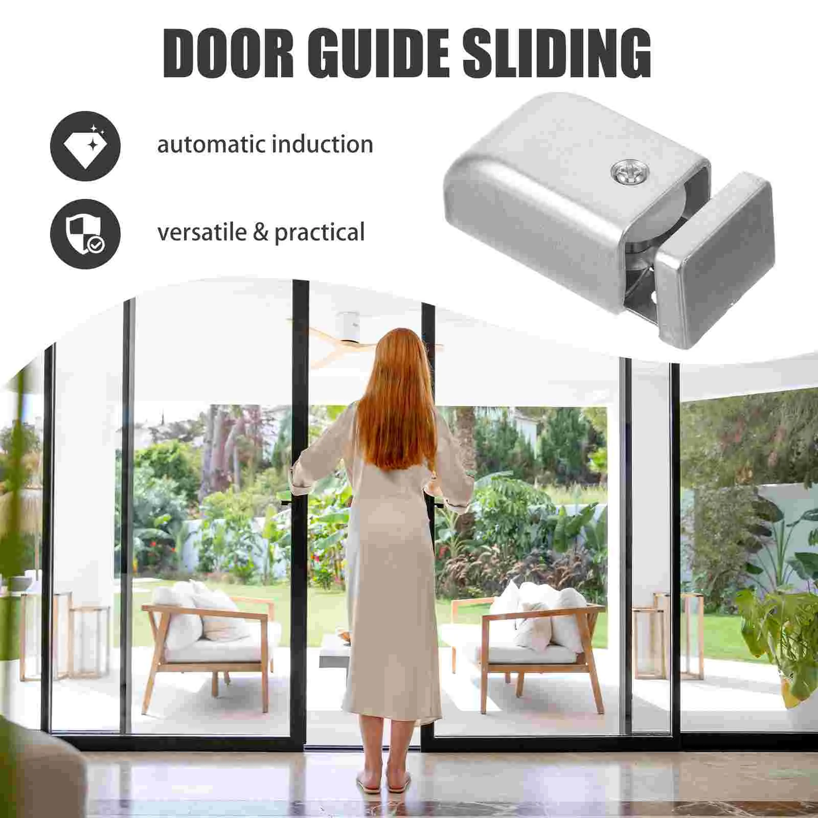 Shower Glass Swing Stopper Guides Automatic Silver Track Adjustable Ground Wheel Door Bottom Guide Sliding Door Hardware