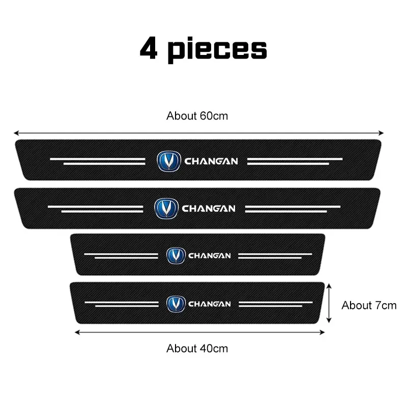 4Pcs Anti-Step Car Door Sill Carbon Fiber Sticker for Changan CS55 PLUS UNI-T CS95 Oshan X7 Plus Auto Accessories