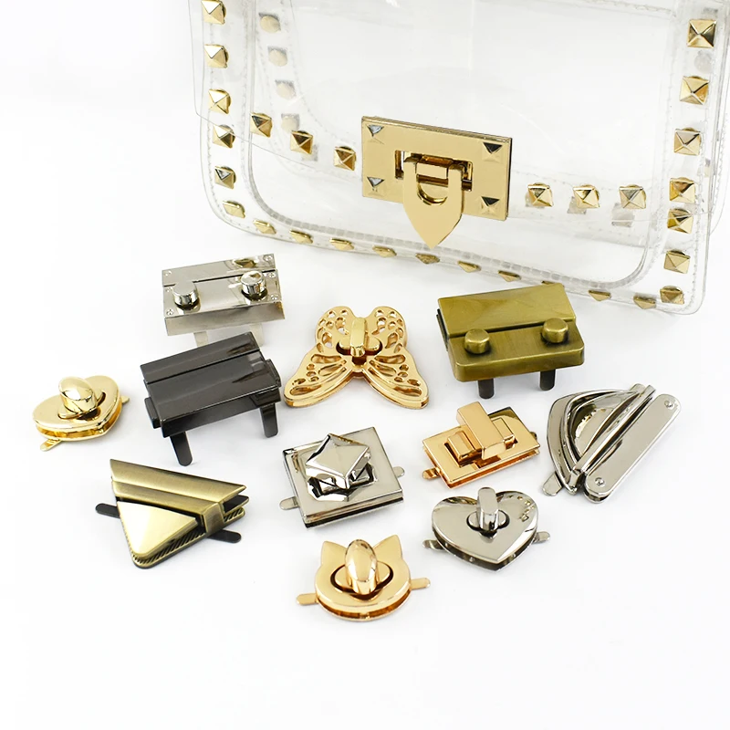 

2Pcs Metal Lock Buckle for Handbag Women's Purse Closure Twist Locks Decor Latch Clasp DIY Shoulder Handle Bags Craft Accessory