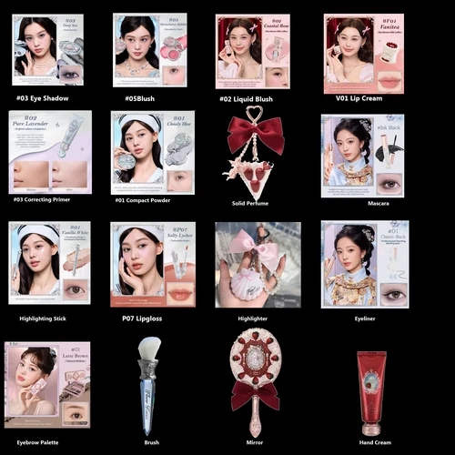 Imagen 2 del producto La flor sabe todo en uno, juegos De Maquillaje, caja De regalo, sombra De ojos, colorete, crema, lápiz labial mate, resaltador, Kit completo De Maquillaje