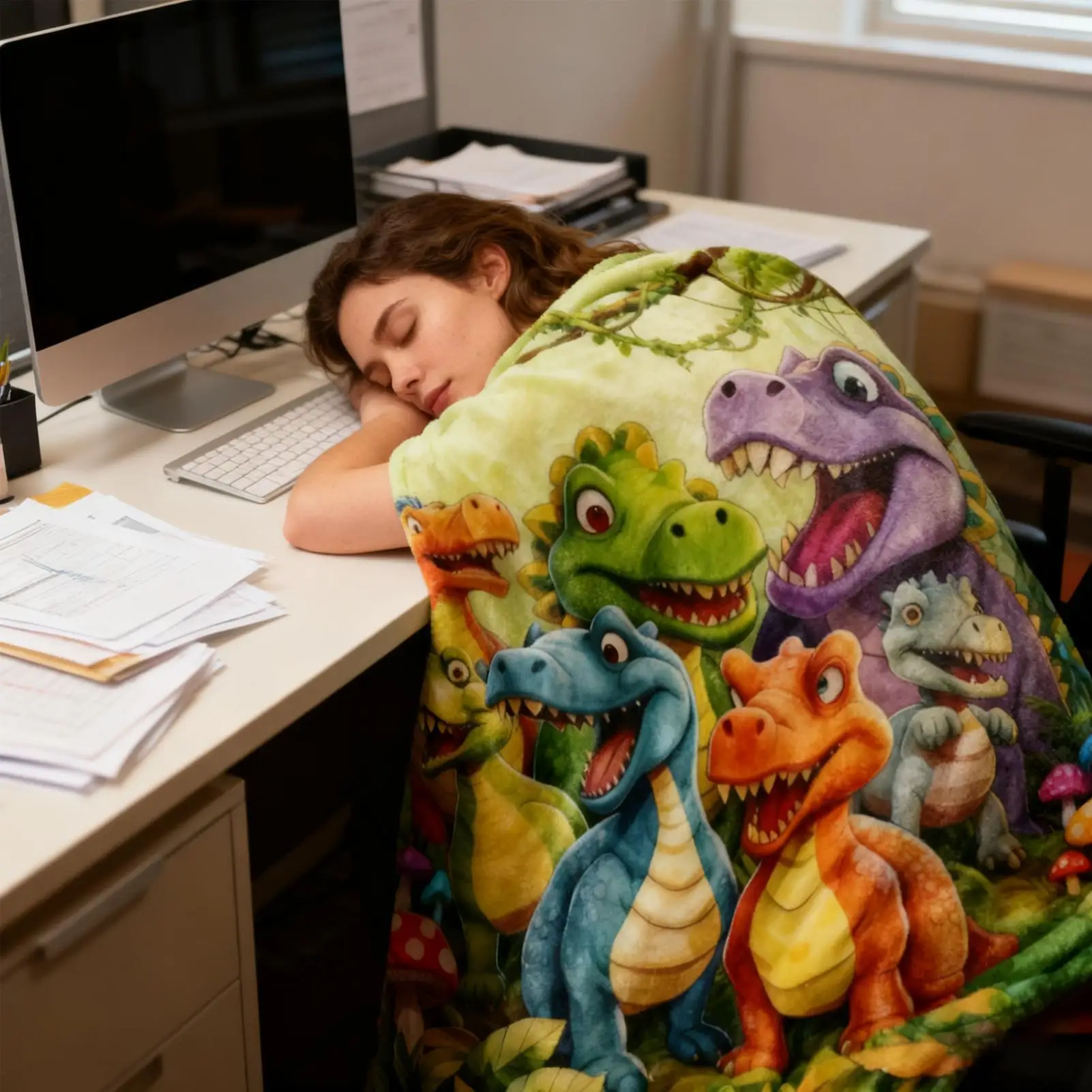 

Dinosaur Blanket For Boys Machine Washable Quilt Comfortable Dinosaur Blanket For Girl Room Summer Winter Home Indoor Bedroom